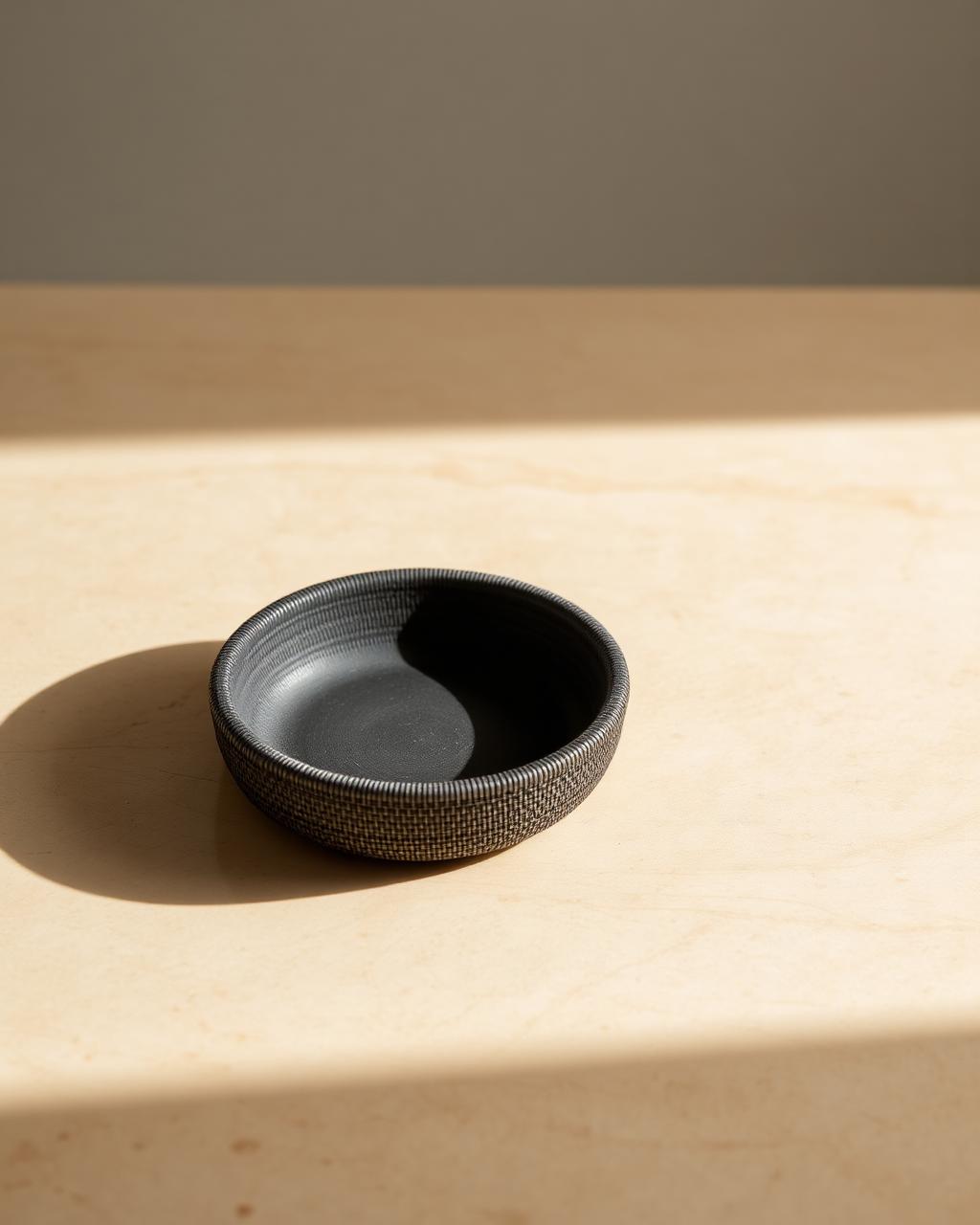 Shallow pressed carbon fibre catchall dish